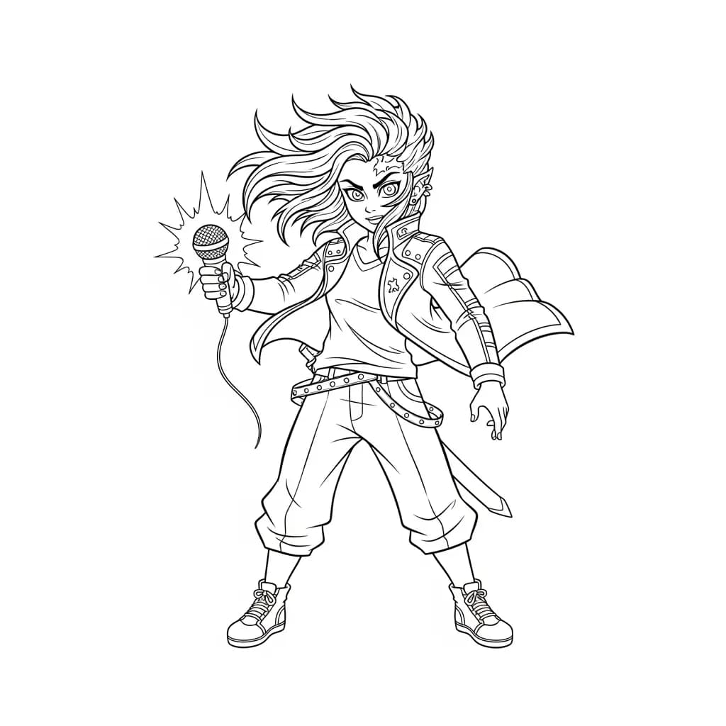 Desenho do personagem Kpop Demon Hunters para colorir