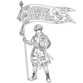 Desenho do personagem Kpop Demon Hunters para colorir