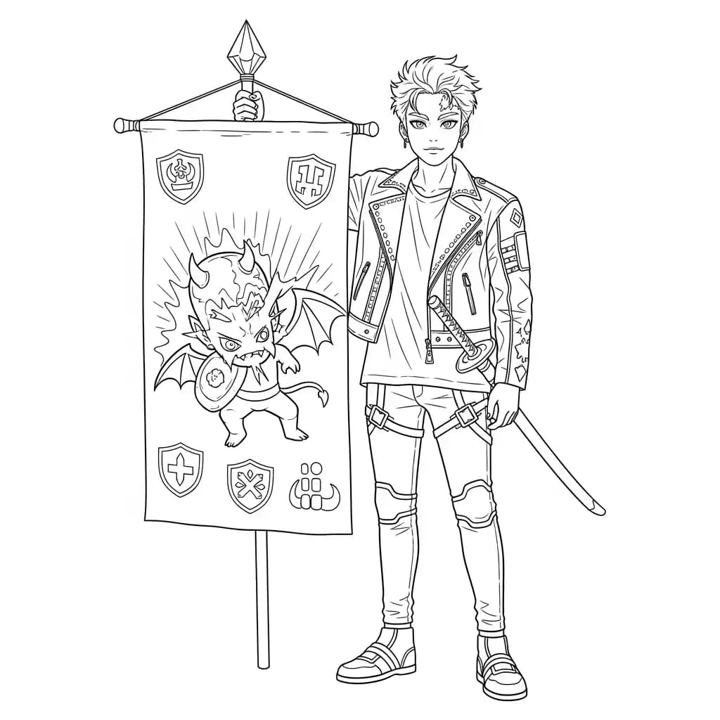 Desenho do personagem Kpop Demon Hunters para colorir