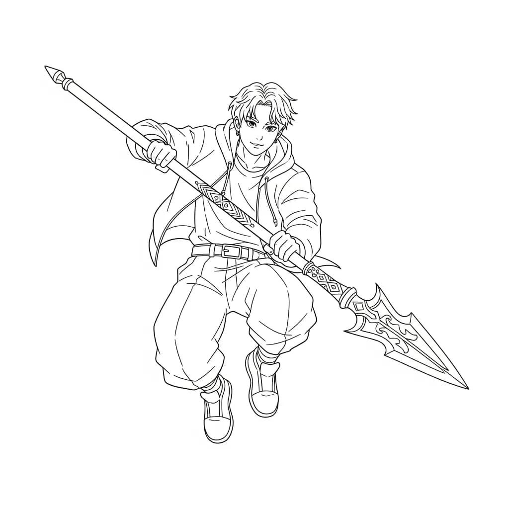 Desenho do personagem Kpop Demon Hunters para colorir