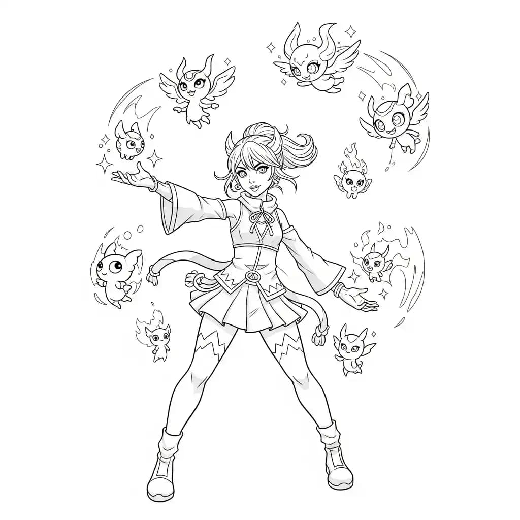 Desenho do personagem Kpop Demon Hunters para colorir