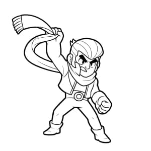 desenho do Edgar segurando o cachecol e preparando seu salto de ataque