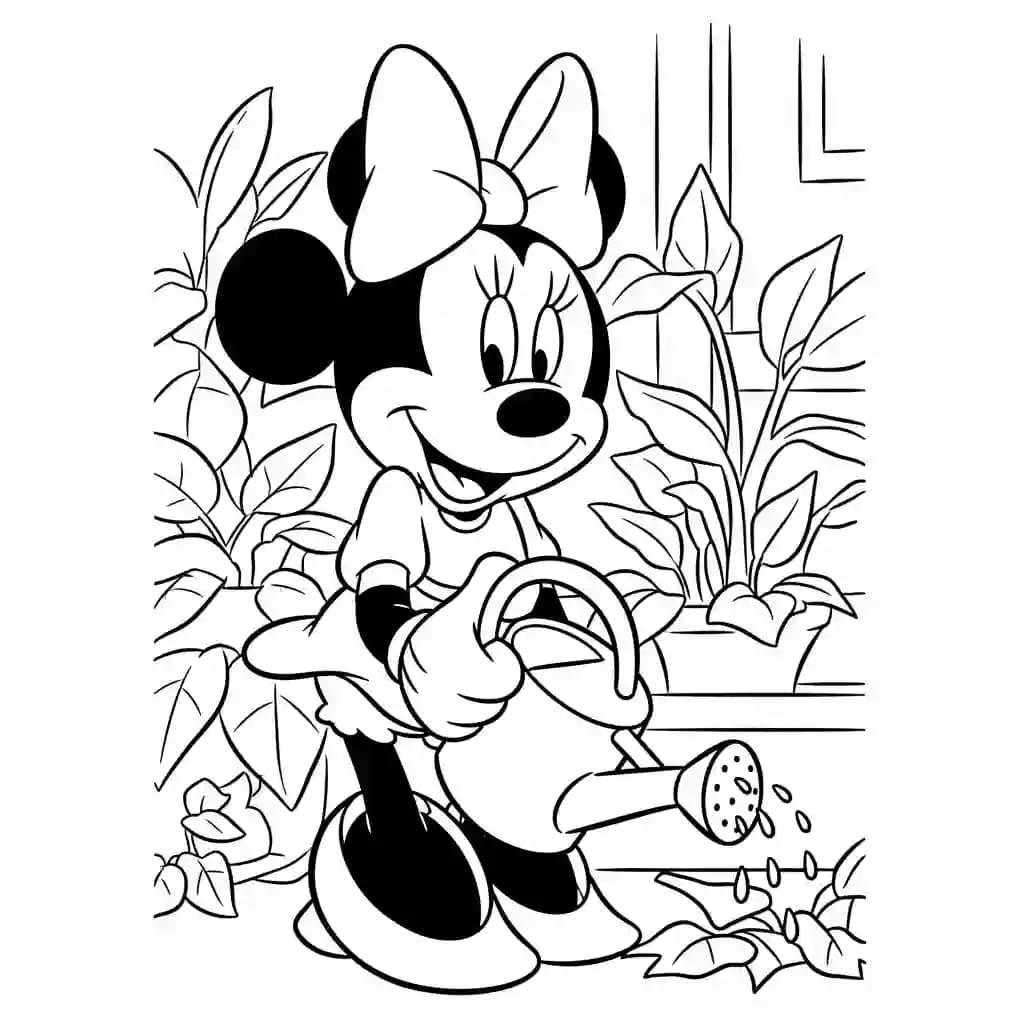 minnie-regando-plantas