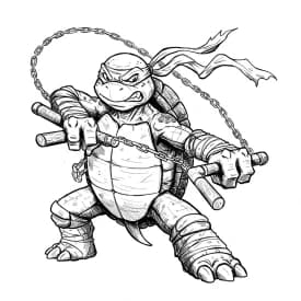 Desenhos das Tartarugas Ninja para Imprimir e Colorir