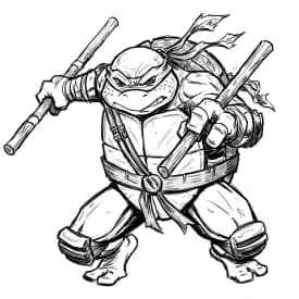 Desenhos das Tartarugas Ninja para Imprimir e Colorir