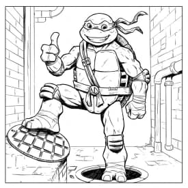 Desenhos das Tartarugas Ninja para Imprimir e Colorir