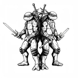 Desenhos das Tartarugas Ninja para Imprimir e Colorir