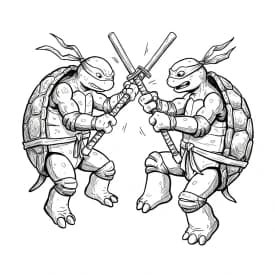 Desenhos das Tartarugas Ninja para Imprimir e Colorir