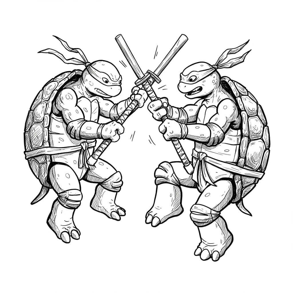 Desenhos das Tartarugas Ninja para Imprimir e Colorir