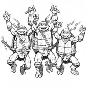 Desenhos das Tartarugas Ninja para Imprimir e Colorir
