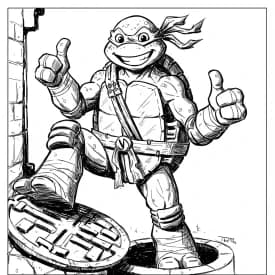 Desenhos das Tartarugas Ninja para Imprimir e Colorir