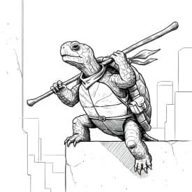Desenhos das Tartarugas Ninja para Imprimir e Colorir