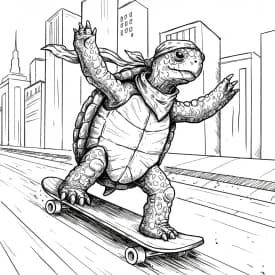 Desenhos das Tartarugas Ninja para Imprimir e Colorir