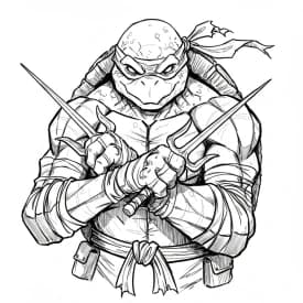 Desenhos das Tartarugas Ninja para Imprimir e Colorir